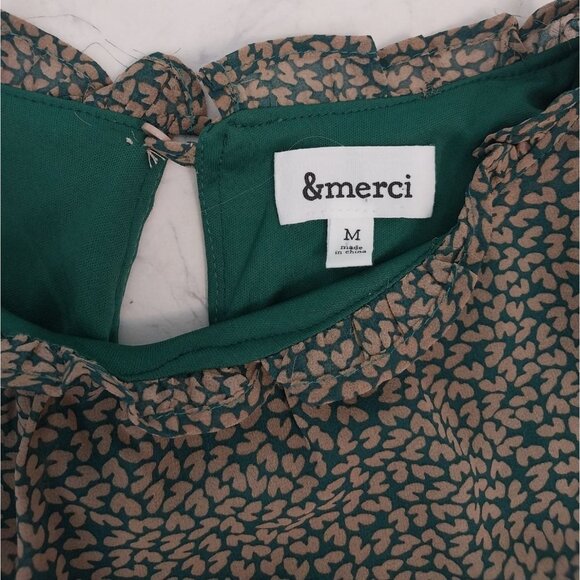 &Merci Ruffle Neck Long Sleeve Pocket Dress All Over Print Sz M - Picture 9 of 15